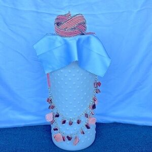 Tropical Faux Coral Necklace and Bracelet Set Beach Beaded Fun Stylish